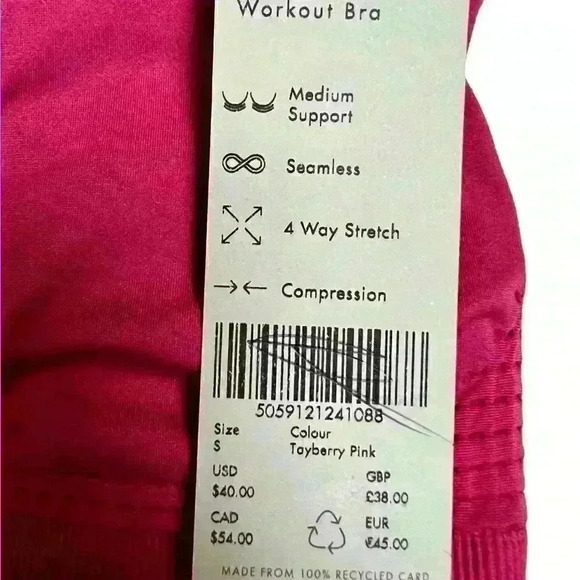 SWEATY Betty Stamina Sports Bra in Tayberry Pink Size Small - Picture 9 of 9